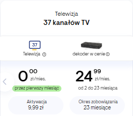 Telewizja 37 kanałów Vectra